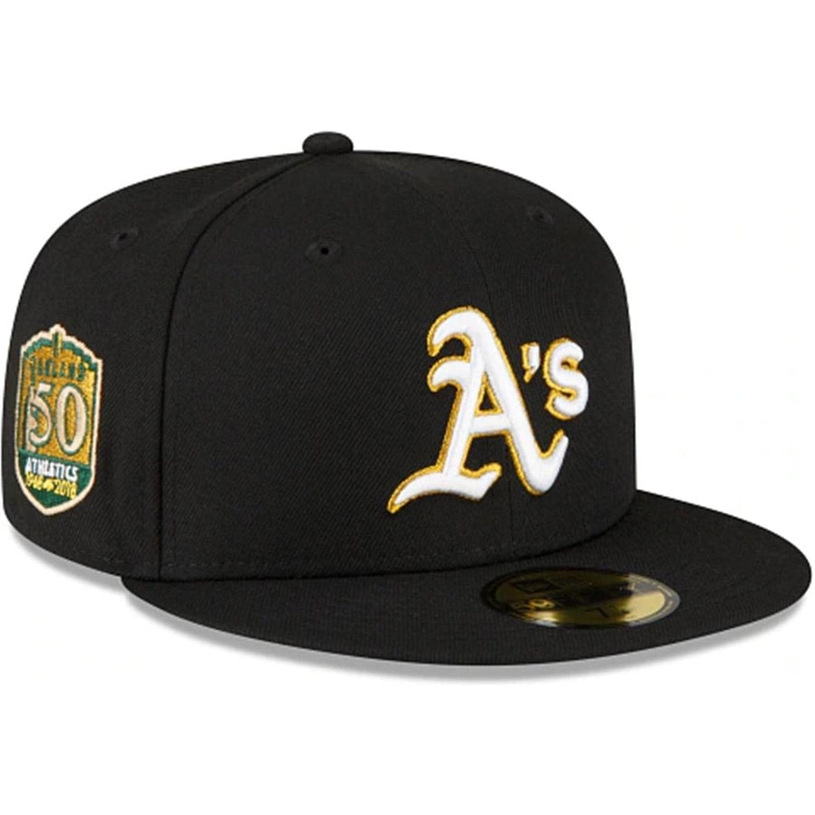 Casquette New Era 59Fifty Oakland Athletics Noir Sur Noir - Taille Fitted - Édition Limitée Neuve