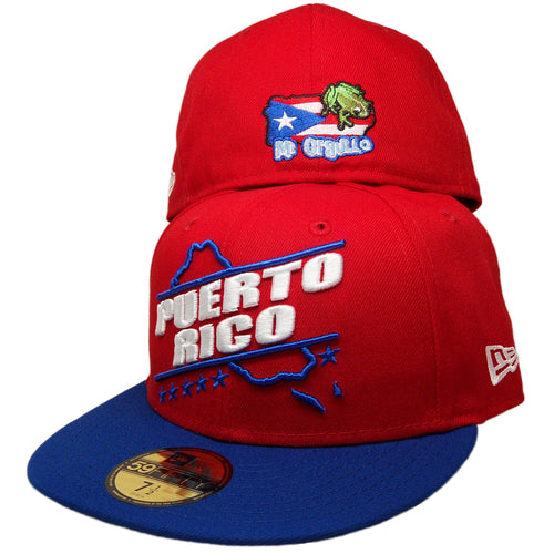 New Era Puerto Rico Map Red/Royal 59FIFTY Fitted Hat