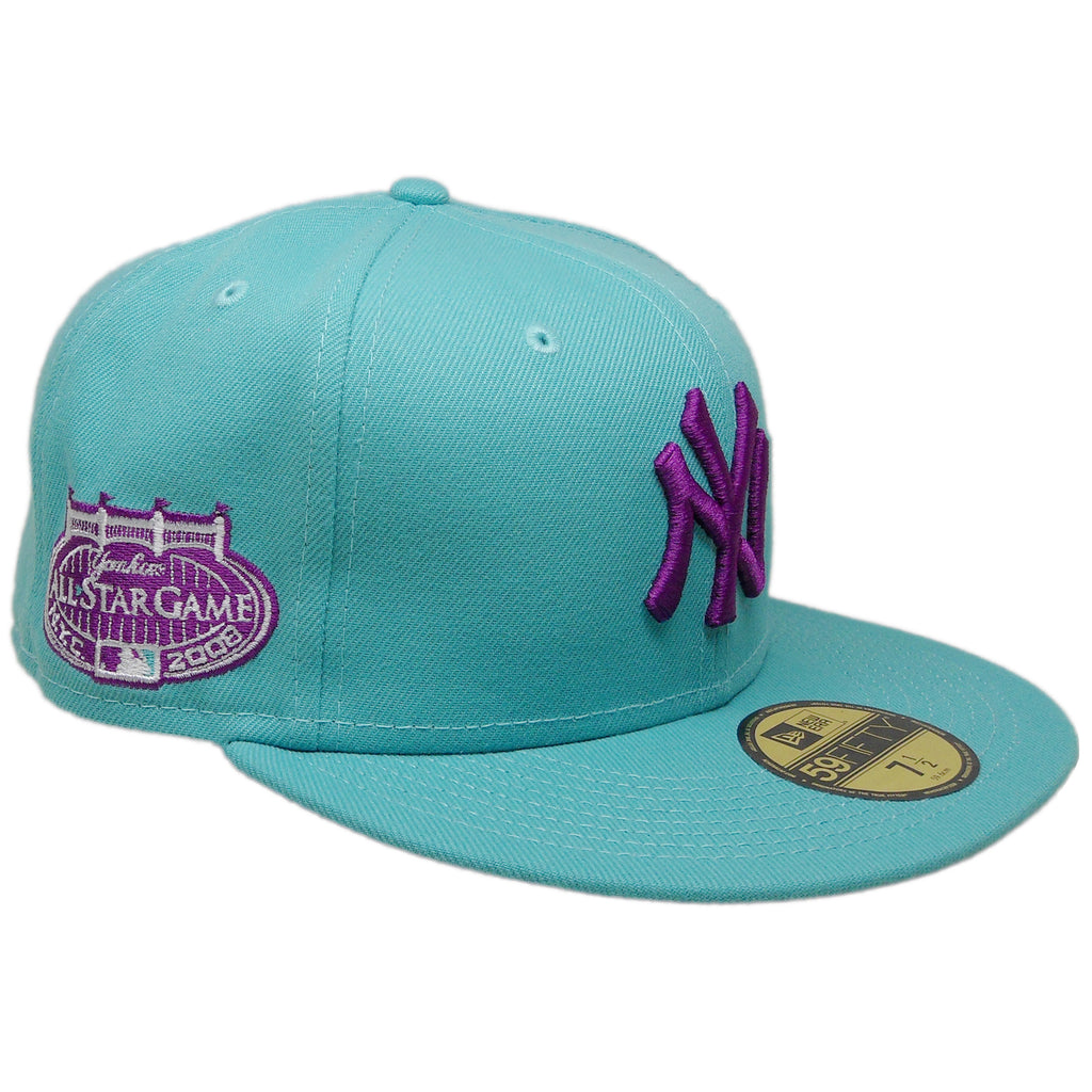 New Era New York Yankees 2008 All-Star Game Mint Purple Undervisor 59FIFTY Fitted Hat