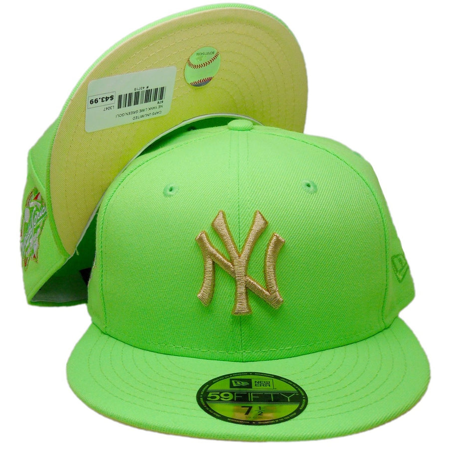 New Era New York Yankees World Series Lime Green/Gold Yellow undervisor 59FIFTY Fitted Hat