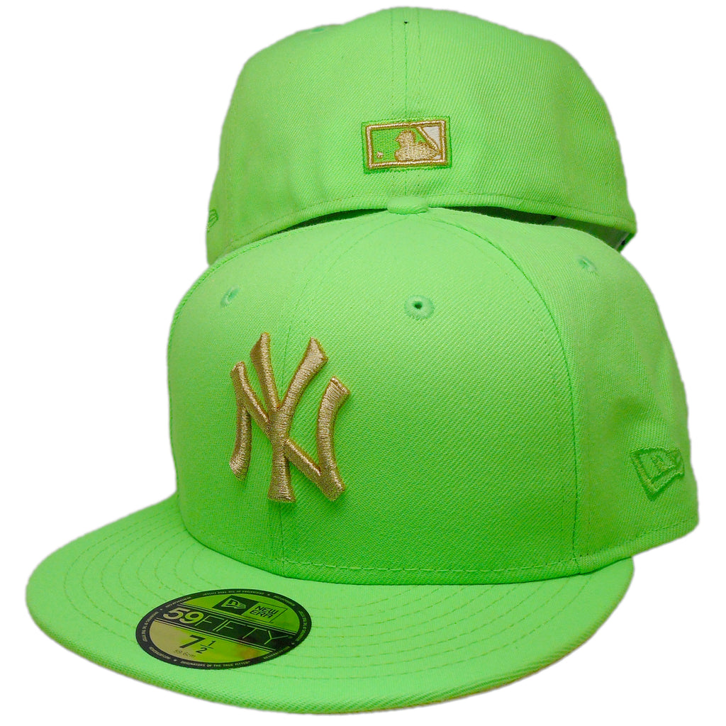 New Era New York Yankees World Series Lime Green/Gold Yellow undervisor 59FIFTY Fitted Hat