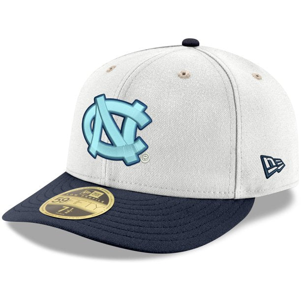 New Era North Carolina Tar Heels White/Navy Basic Low Profile 59FIFTY Fitted Hat