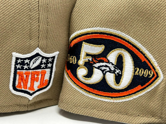 New Era Denver Broncos Khaki 50th Anniversary 59FIFTY Fitted Hat