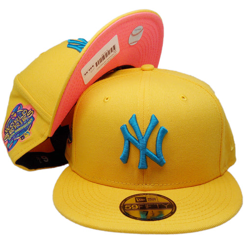 New Era New York Yankees World Series 100th Anniversary Hot Pink Undervisor 59FIFTY Fitted Hat