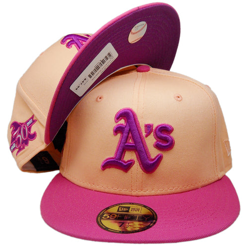 New Era Oakland Athletics Peach/Hot Pink/Purple 30 Years Patch 59FIFTY Fitted Hat