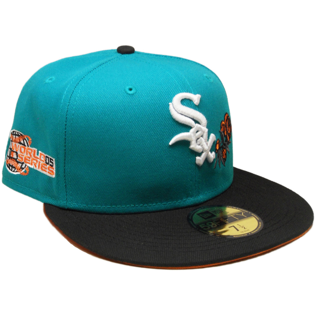 New Era Chicago White Sox Turquoise/Black Rose 2005 World Series 59FIFTY Fitted Hat