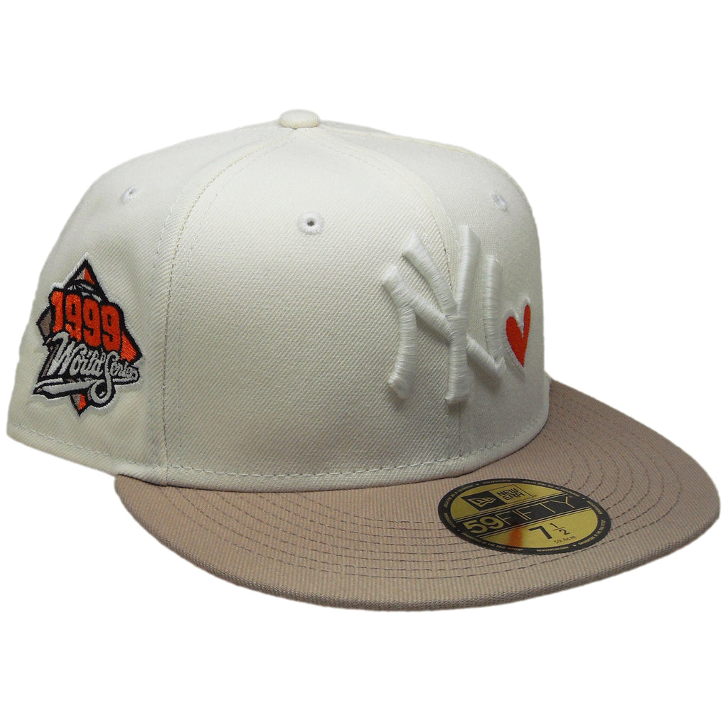 New Era New York Yankees White/Khaki Heart 1999 World Series 59FIFTY Fitted Hat