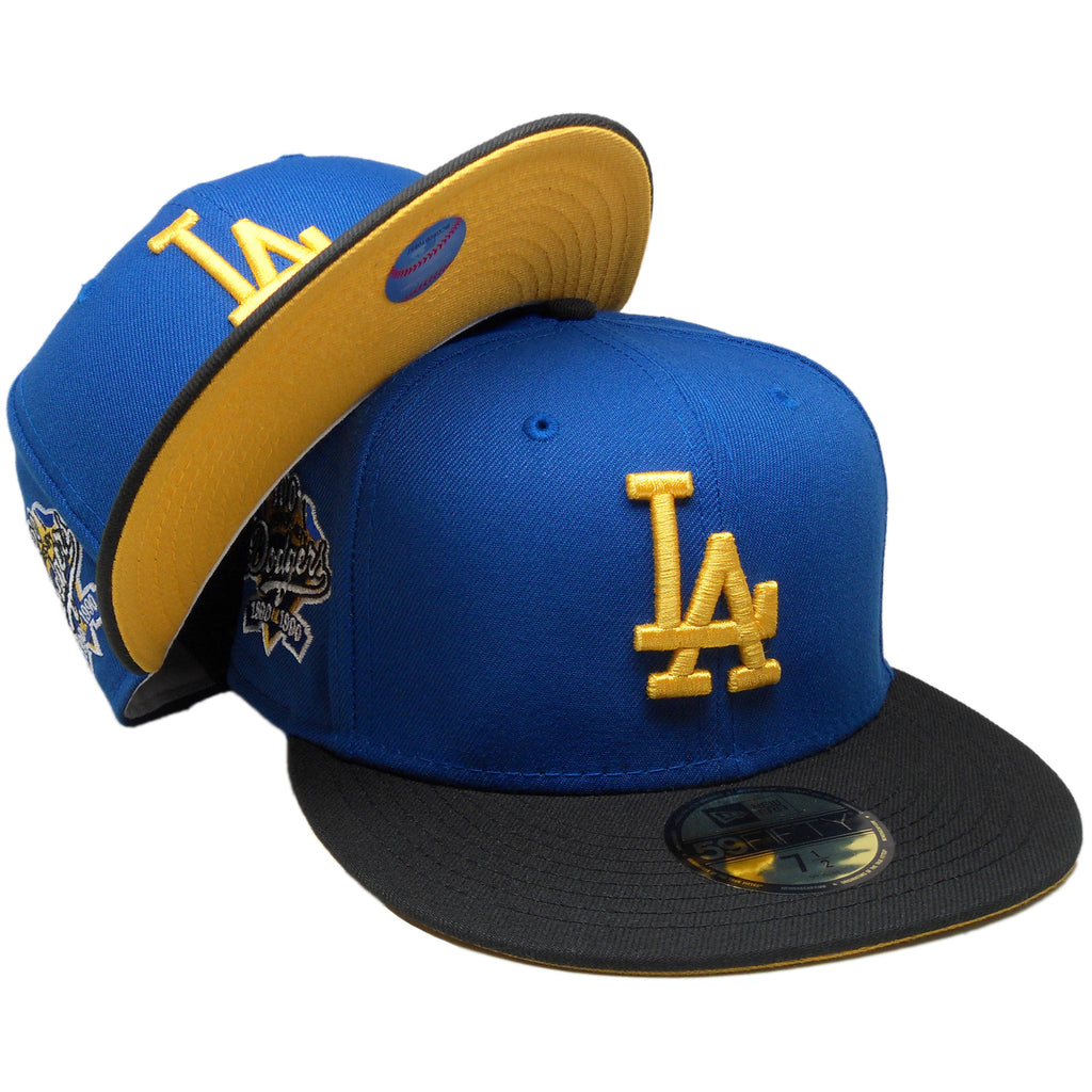 New Era Los Angeles Dodgers Royal/Black/Yellow 100th Anniversary 59FIFTY Fitted Hat