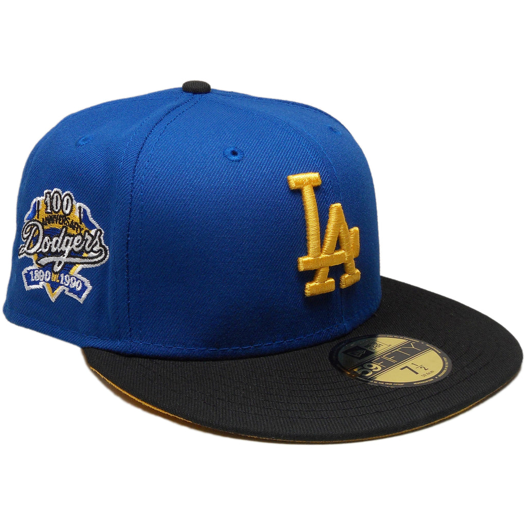 New Era Los Angeles Dodgers Royal/Black/Yellow 100th Anniversary 59FIFTY Fitted Hat