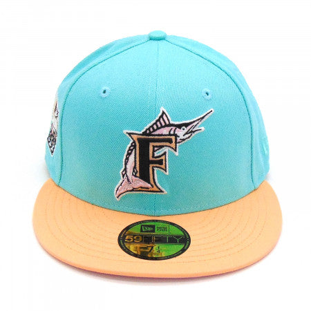 New Era Florida Marlins Teal/Peach Inaugural 1993 Patch 59FIFTY Fitted Hat