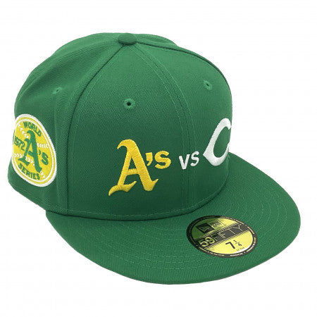 New Era Oakland Athletics vs Cincinnati Reds Green/Yellow 59FIFTY Fitted Hat