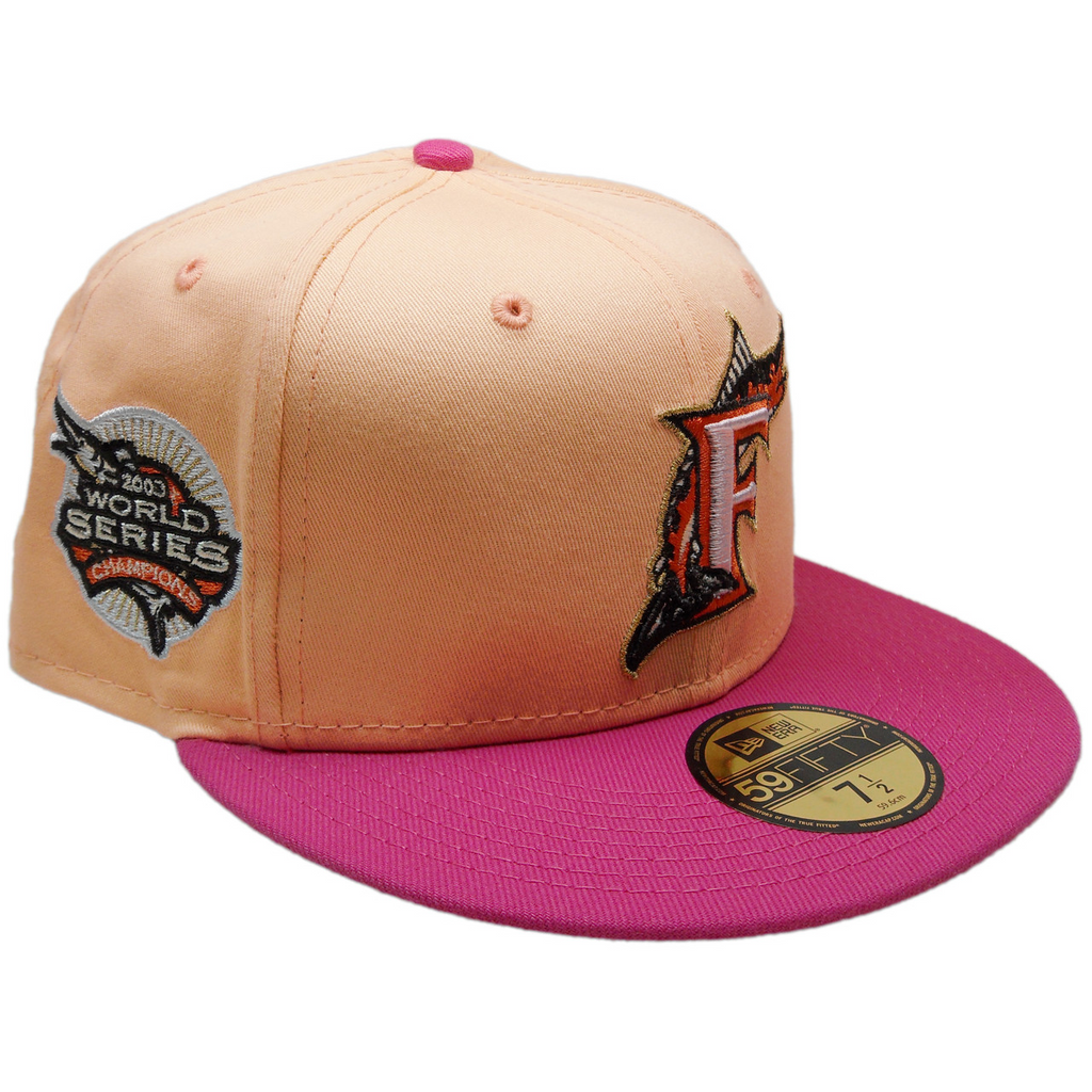 New Era Florida Marlins Peach/Hot Pink 2003 World Series 59FIFTY Fitted Hat