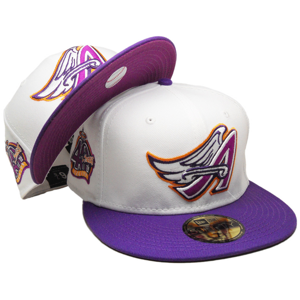New Era Anaheim Angels White/Purple 40th Season 59FIFTY Fitted Hat