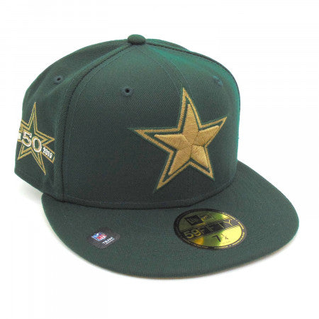 New Era Dallas Cowboys Dark Green/Old Gold 50th Anniversary 59FIFTY Fitted Hat