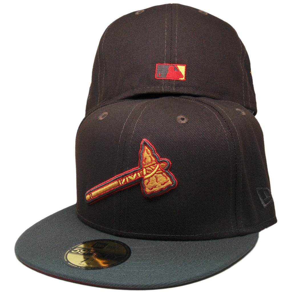 New Era Atlanta Braves Tomahawk Logo 150th Anniversary Dark Brown/Graphite 59FIFTY Fitted Hat