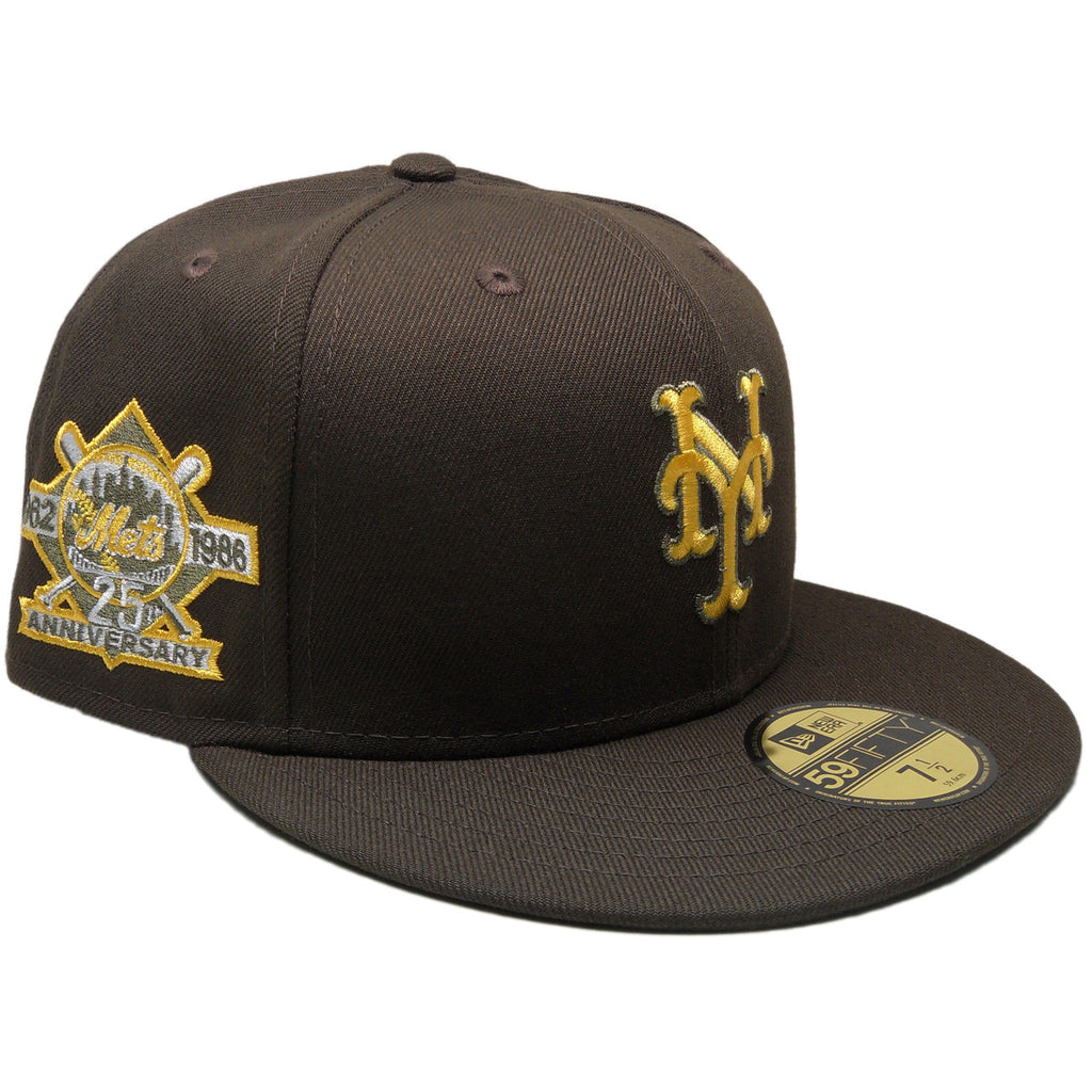 New Era New York Mets 25th Anniversary Dark Brown/Yellow Olive UV 59FIFTY Fitted Hat