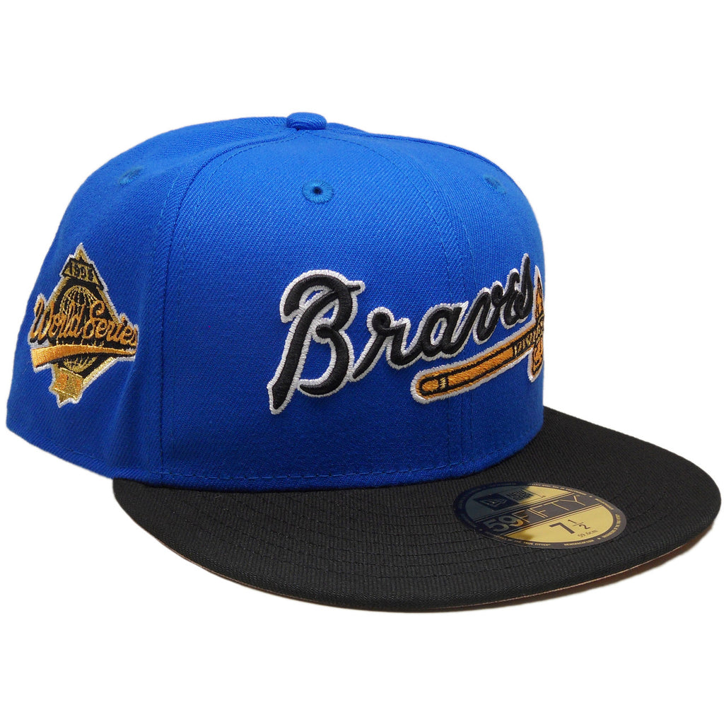 New Era Atlanta Braves Blue/Black 1995 World Series Peach Under Brim 59FIFTY Fitted Hat