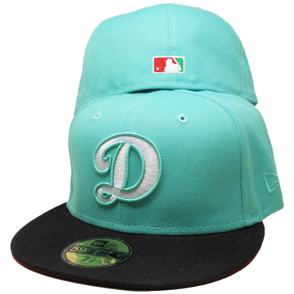 New Era Los Angeles Dodgers Mint Green/Black 60th Anniversary 59FIFTY Fitted Hat
