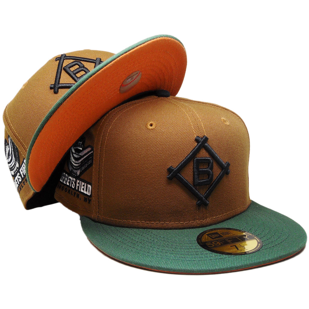 New Era Brooklyn Dodgers Ebbets Field Toasted Peanut/Dark Green 59FIFTY Fitted Hat