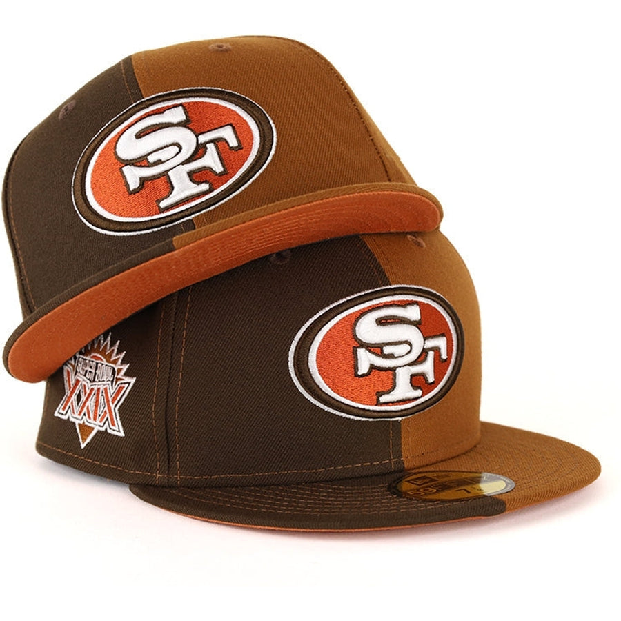 New Era San Francisco 49ers Super Bowl XXIX Walnut/Peanut Fall Split 59FIFTY Fitted Hat