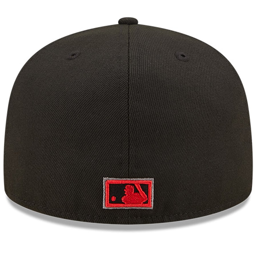 New Era Black Atlanta Braves SunTrust Park Inaugural Season Patch Blackout Pop Undervisor 59FIFTY Fitted Hat