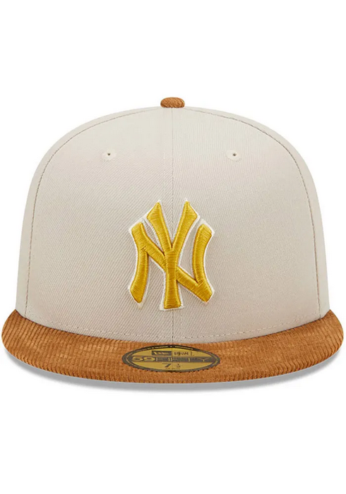 New Era New York Yankees Cream/Brown Corduroy Visor 2022 59FIFTY Fitted Hat