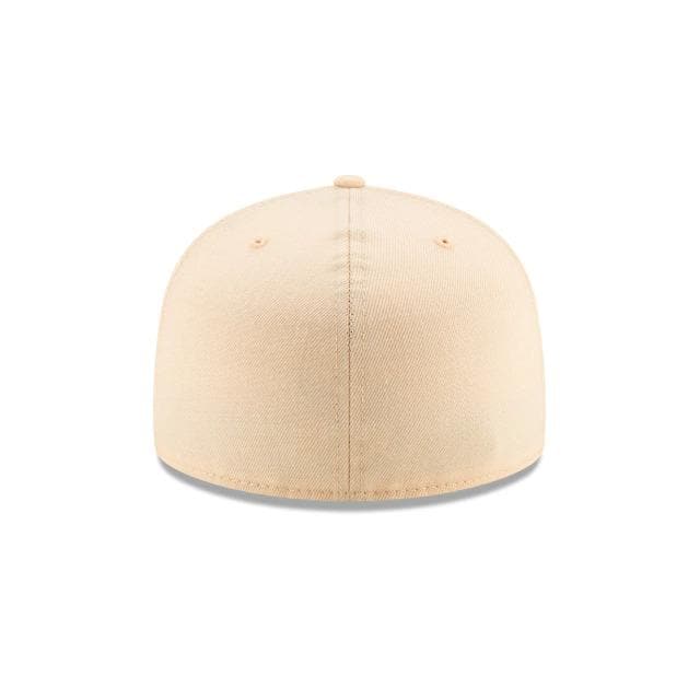 New Era Script Peach Fitted Hat w/ Yeezy Boost 350 V2 Sand Taupe Matching Sneakers