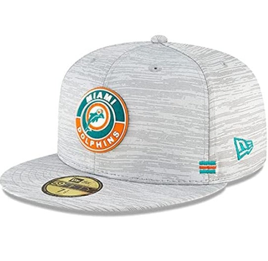 New Era Miami Dolphins Gray 2020 NFL Sideline Official Historic 59FIFTY Fitted Hat