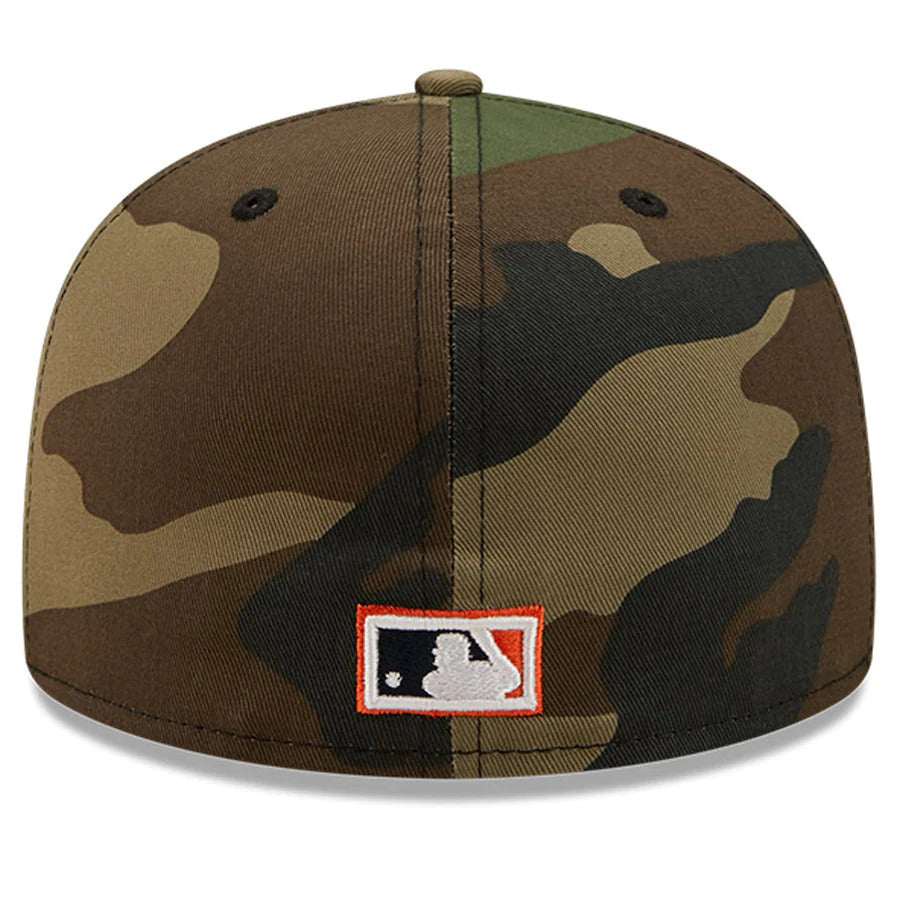 New Era Camo Detroit Tigers 1984 World Series Patch Woodland Undervisor 59FIFTY Fitted Hat