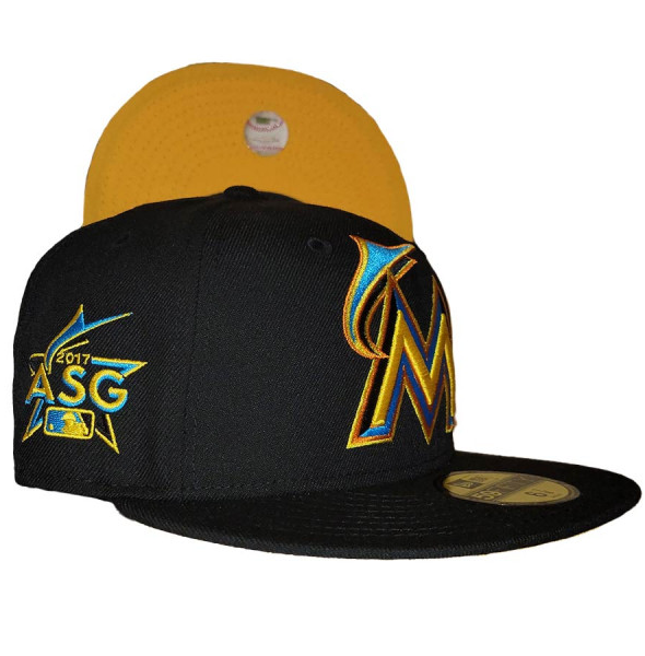 New Era Miami Marlins "Maui Wowie" Black/Yellow 2017 All-Star Game 59FIFTY Fitted Hat
