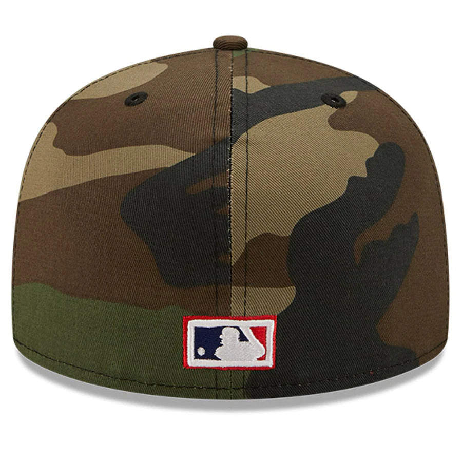 New Era Camo Texas Rangers 1995 MLB All-Star Game Patch Woodland Undervisor 59FIFTY Fitted Hat