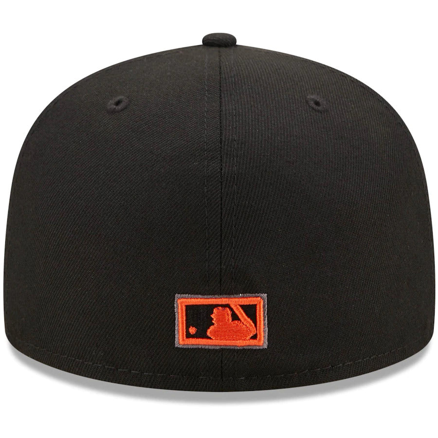 New Era Black Houston Astros 45th Anniversary Patch Blackout Pop Undervisor 59FIFTY Fitted Hat