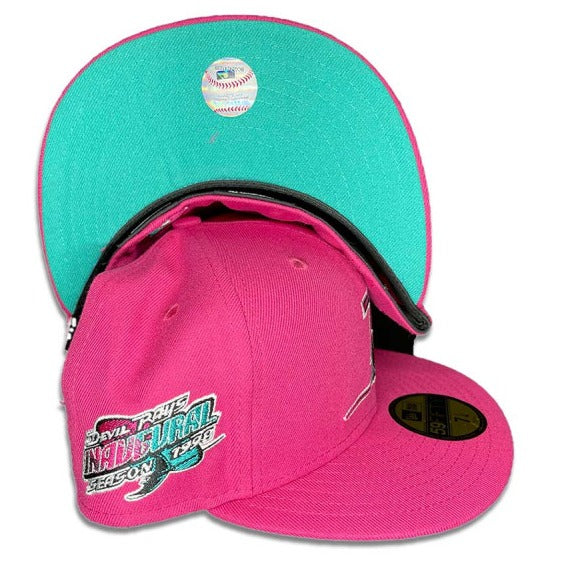 New Era Tampa Bay Devil Rays Hot Pink 1998 Inaugural Season Mint Undervisor 59FIFTY Fitted Hat