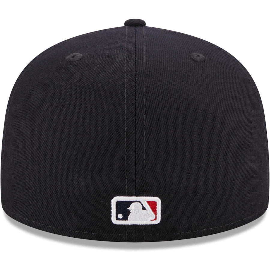 New Era Navy Blue Atlanta Braves Logo Side 59FIFTY Fitted Hat