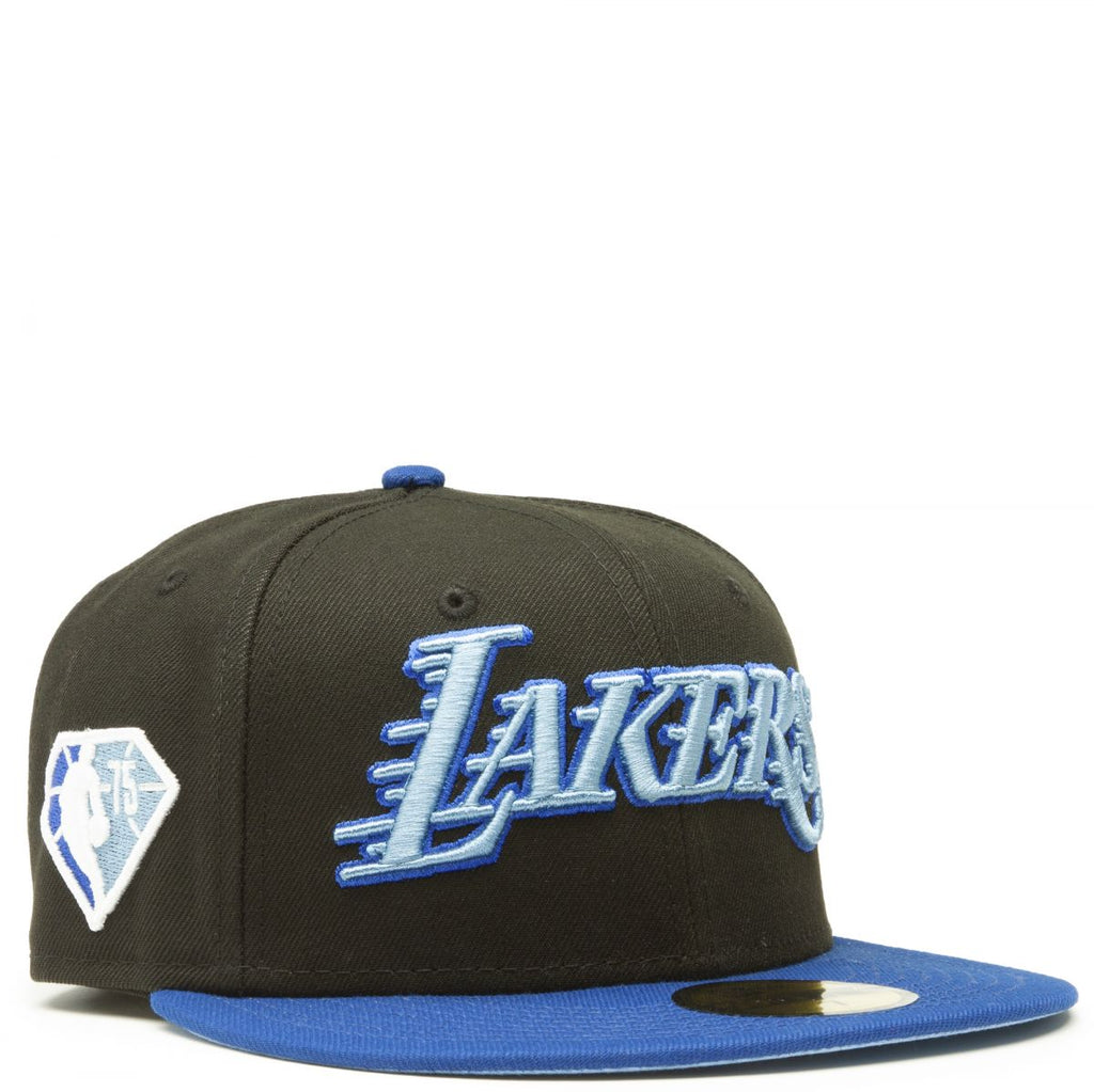 New Era Los Angeles Lakers Black/Royal 75th Anniversary 59FIFTY Fitted Hat