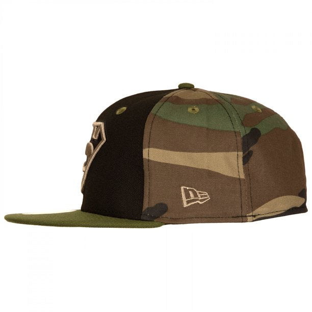 New Era Superman Black/Camo Military Green UV 59FIFTY Fitted Hat