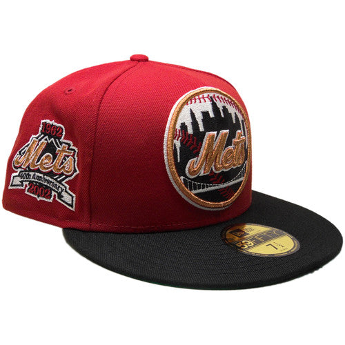 New Era New York Mets Cardinal Red/Black/Copper 40th Anniversary 59FIFTY Fitted Hat