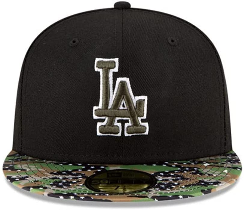 New Era Los Angeles Dodgers Black Camo Visor 59FIFTY Fitted Hat