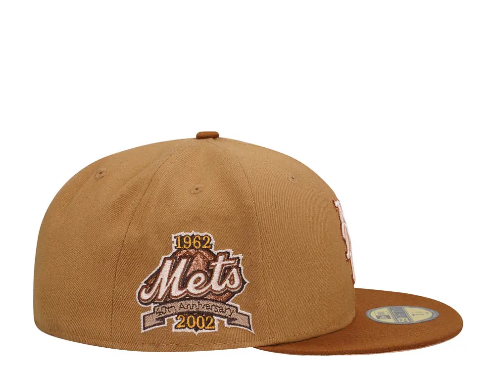 New Era New York Mets 40th Anniversary Cappuccino Peach Two Tone 59FIFTY Fitted Hat