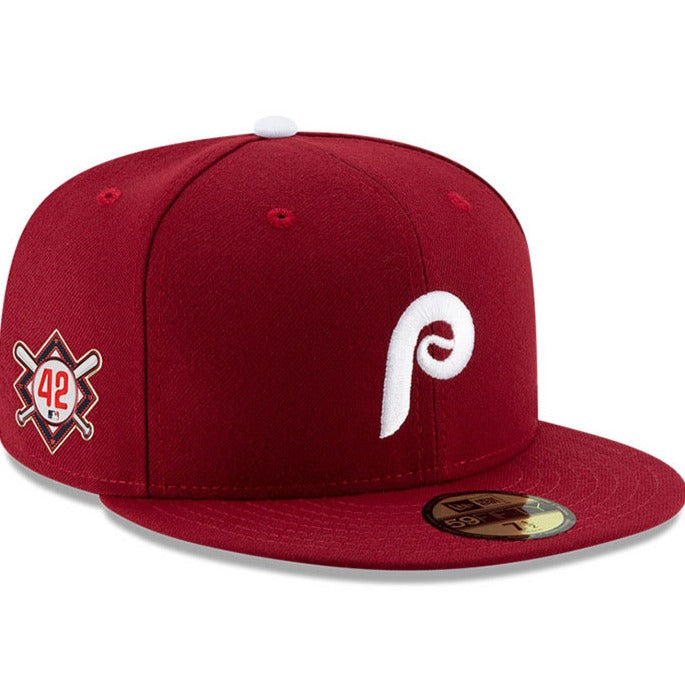New Era Philadelphia Phillies Crimson Jackie Robinson Day 2022 59FIFTY Fitted Hat