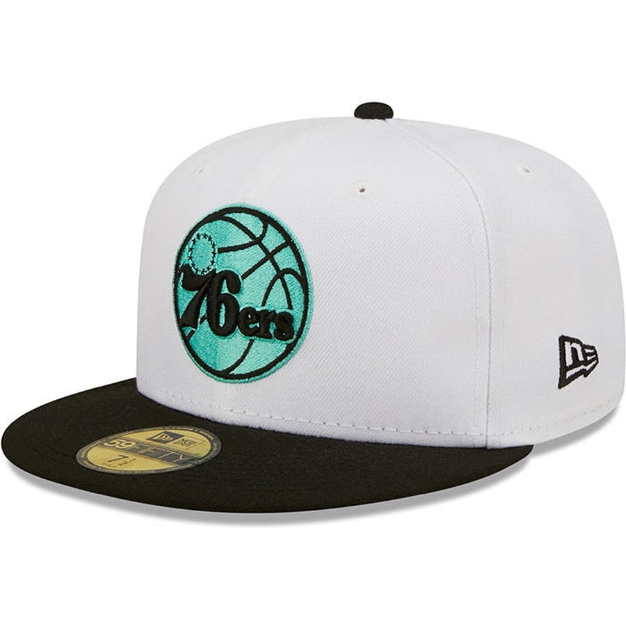 New Era Philadelphia 76ers White/Black Two-Tone Color Pack 59FIFTY Fitted Hat