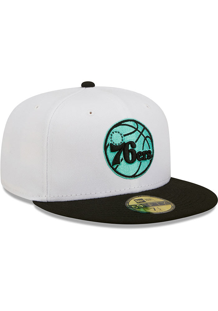 New Era Philadelphia 76ers White/Black Two-Tone Color Pack 59FIFTY Fitted Hat