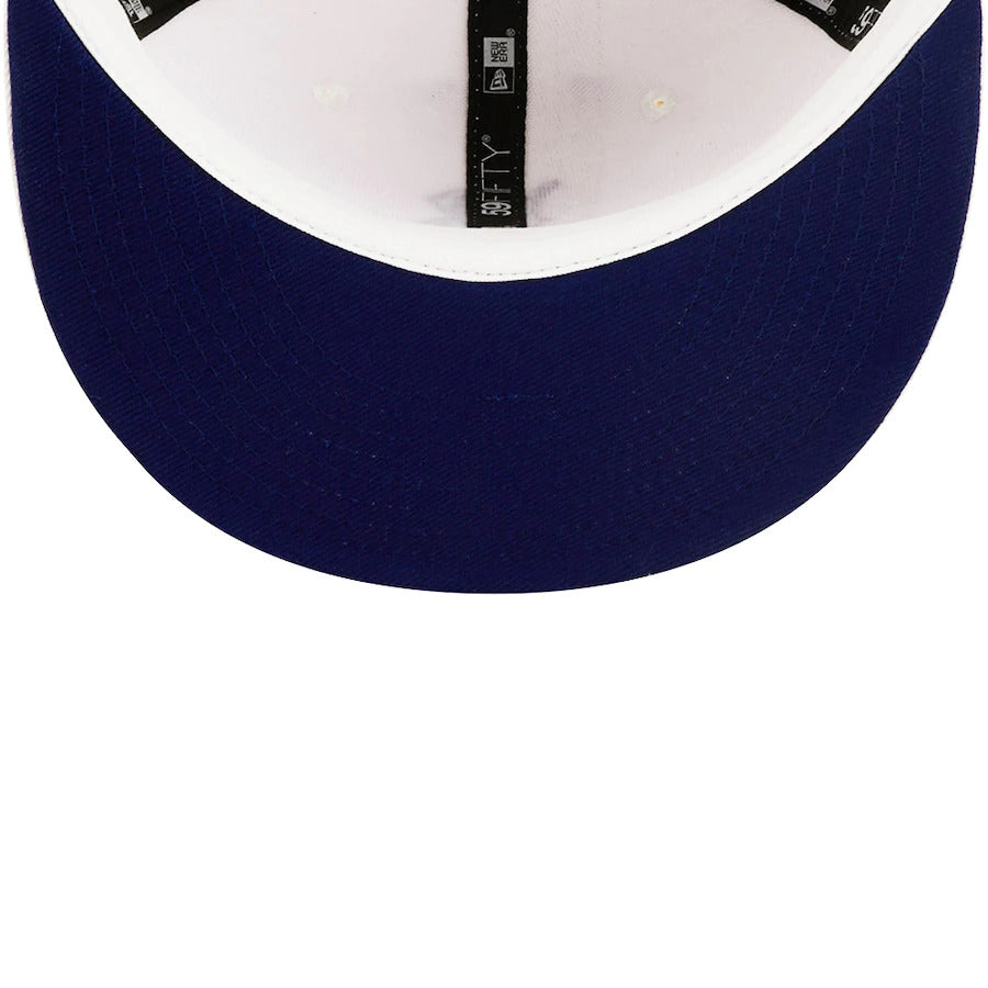 New Era White Los Angeles Dodgers 1955 World Series Patch Undervisor 59FIFTY Fitted Hat