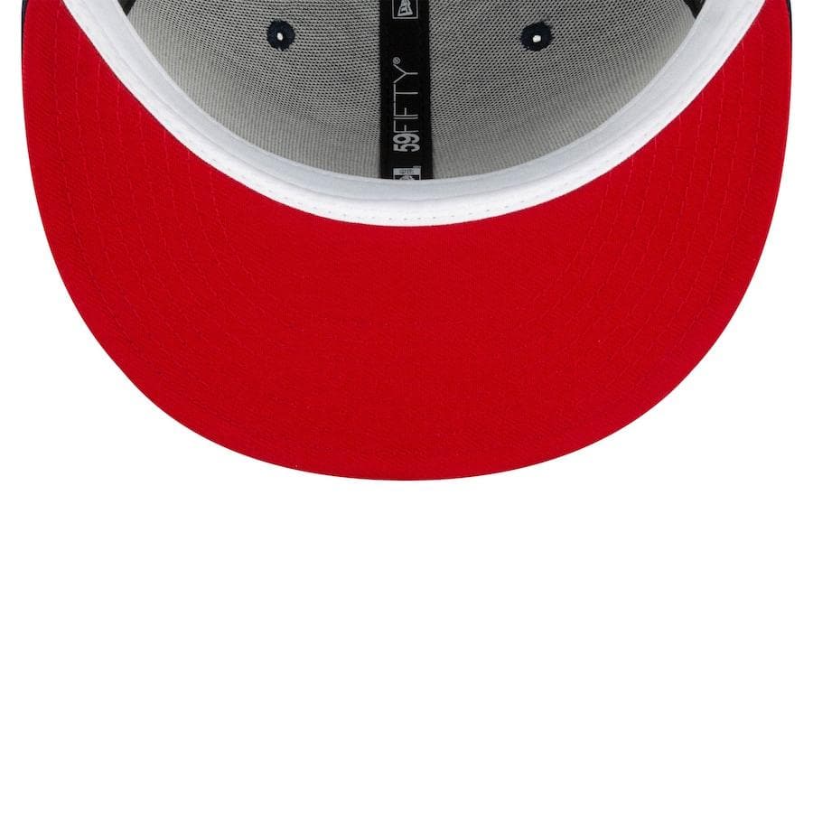 New Era Philadelphia Phillies Navy Cooperstown Collection Oceanside Red Under Visor 59FIFTY Fitted Hat
