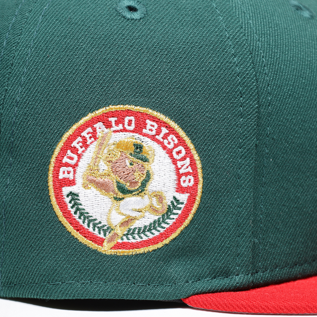 New Era Buffalo Bisons Buster Dark Green/Red 59FIFTY Fitted Hat