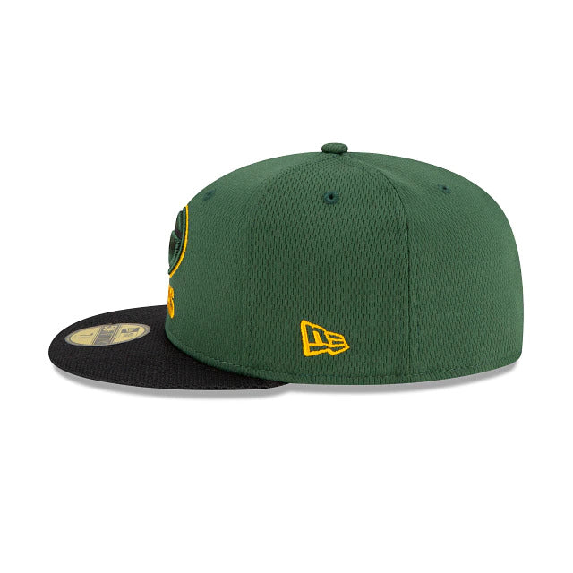 New Era Green Bay Packers NFL Sideline Road 2021 Green 59FIFTY Fitted Hat