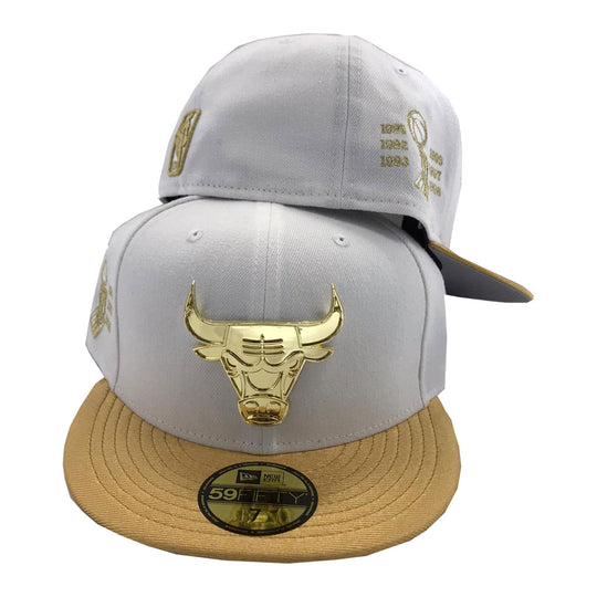 New Era Chicago Bulls White/Gold 6x Championship 59FIFTY Fitted Hat