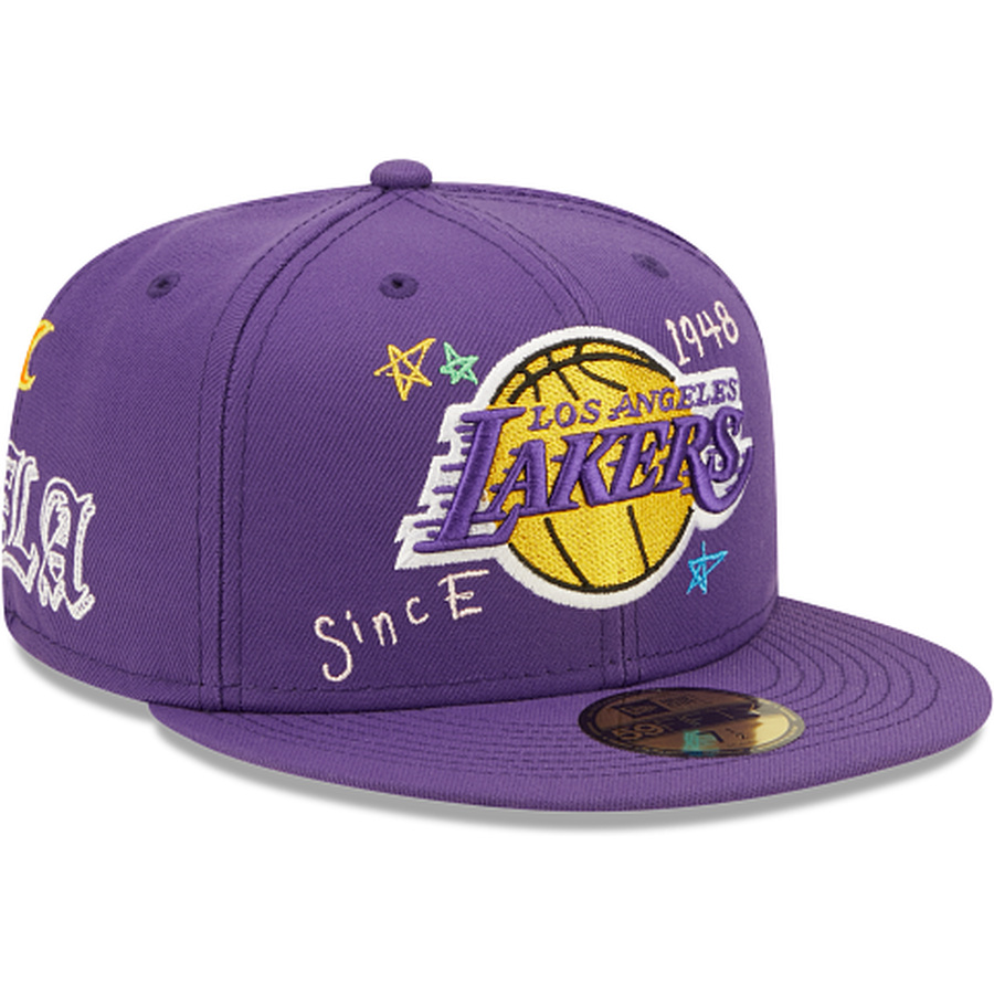 New Era  Los Angeles Lakers Scribble Collection 2022 59FIFTY Fitted Hat