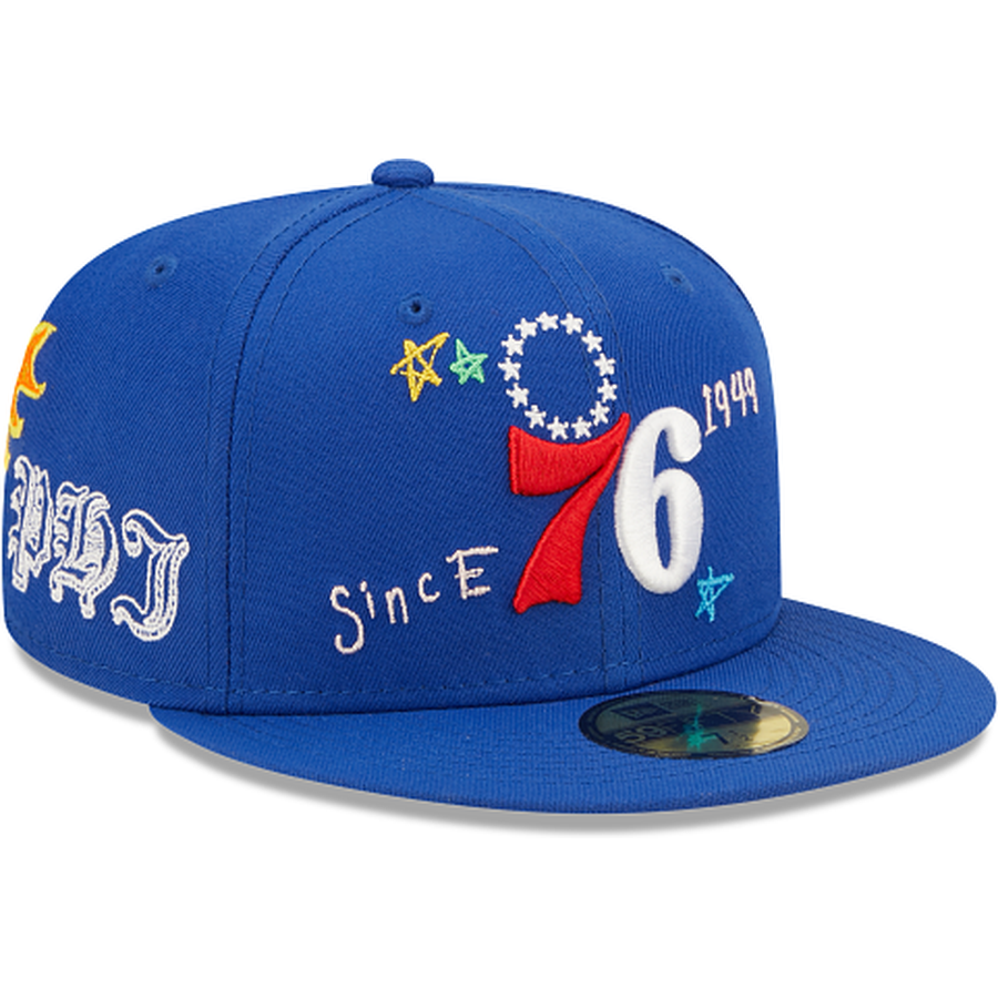 New Era  Philadelphia 76ers Scribble Collection 2022 59FIFTY Fitted Hat