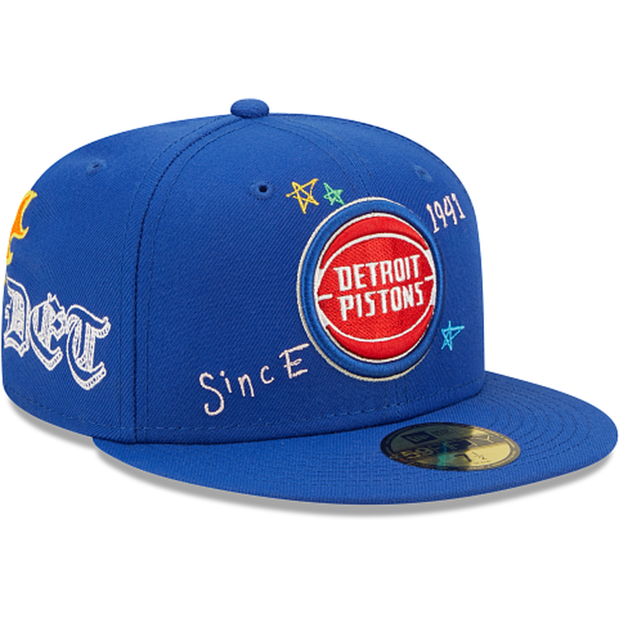 New Era  Detroit Pistons Scribble Collection 2022 59FIFTY Fitted Hat
